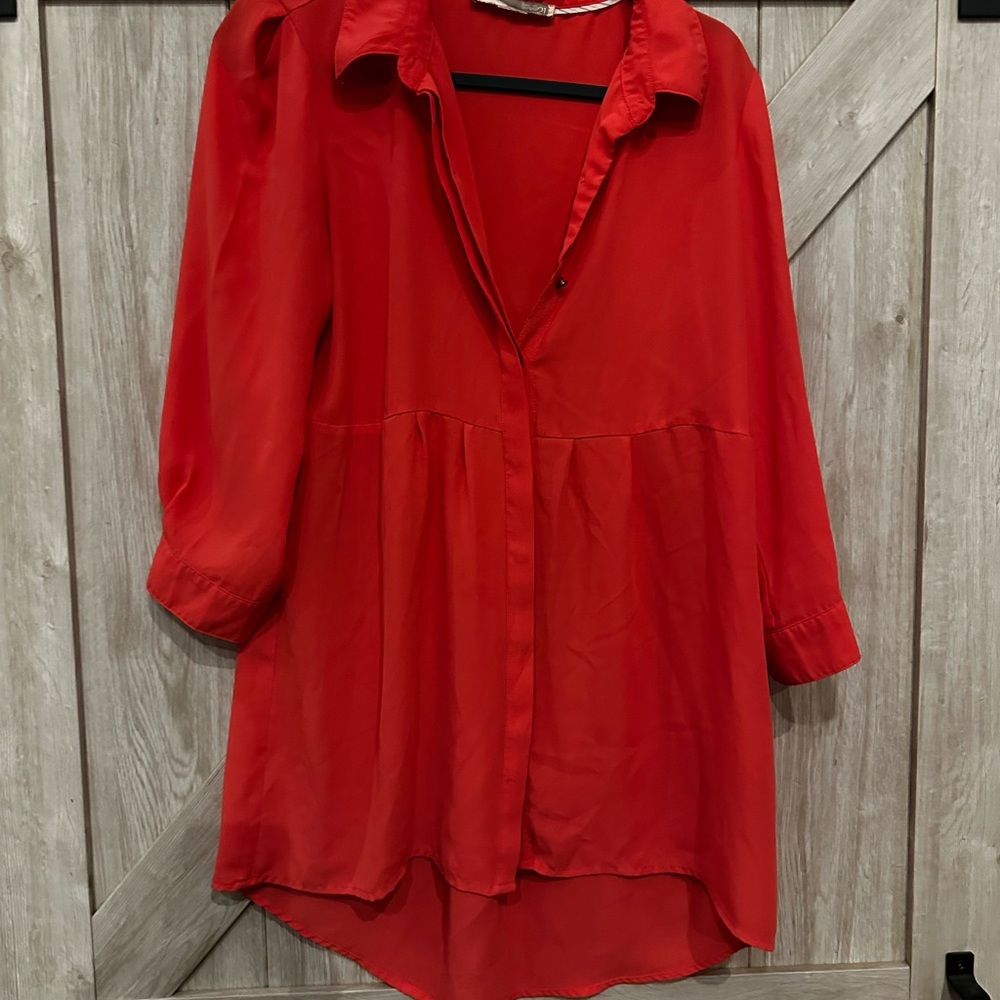 Forever 21 Vibrant Red Blouse